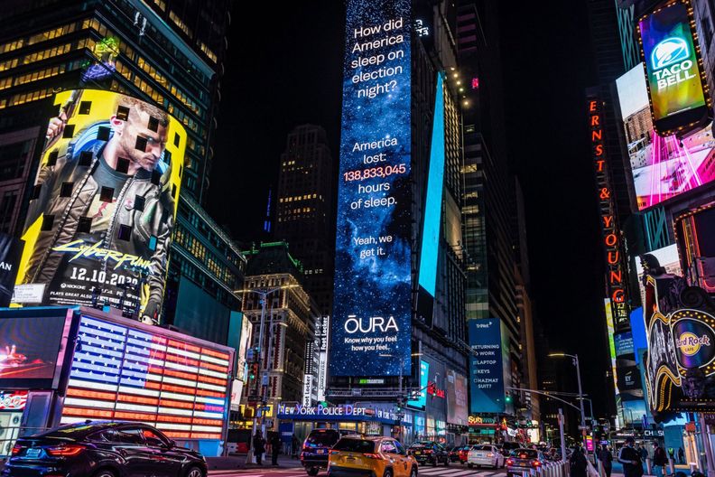 Oura Ring Times Square billboard