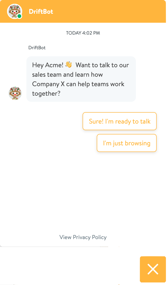 Chatbot - target account experience