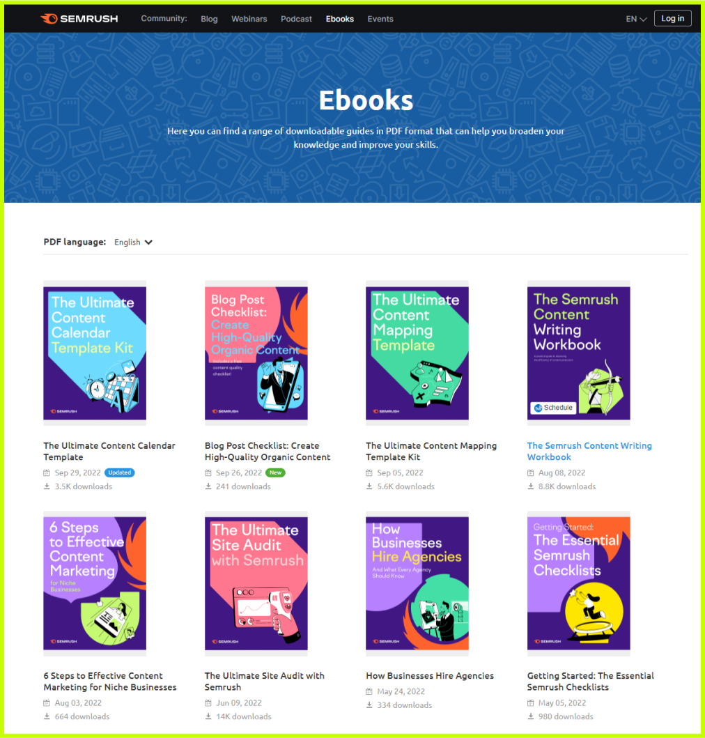 Semrush ebook library