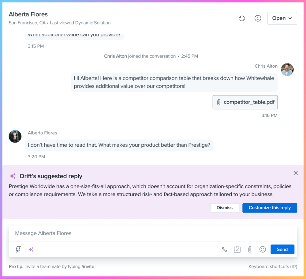 AI Suggested Replies in Live Chat