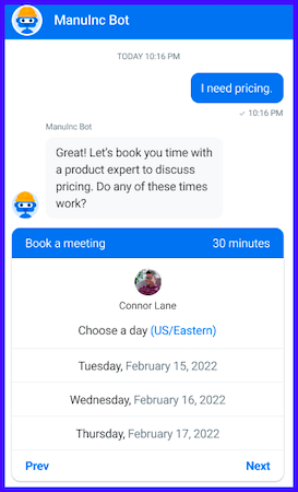 Manufacturing Chatbot Example